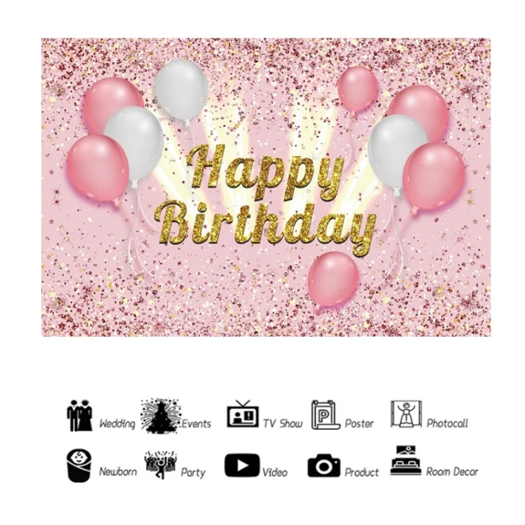 TBD0603135301_B4.webp 1.5x1m Cartoon Digital Birthday Balloon Party Scene Photographic Backdrop - Image 5