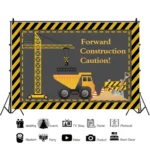 1.5m x 1m Construction Vehicle Series Happy Birthday Photography Background Cloth - Image 3