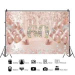 1.5m x 1m Rose Golden Balloon Birthday Party Background Cloth Photography Photo Pictorial Cloth - Image 4