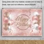 1.5m x 1m Rose Golden Balloon Birthday Party Background Cloth Photography Photo Pictorial Cloth - Image 5
