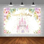 1.5m X 1m Cartoon Castle Photography Background Cloth Birthday Party Scene Decoration - Image 2