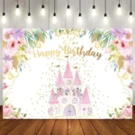 1.5m X 1m Cartoon Castle Photography Background Cloth Birthday Party Scene Decoration - Image 4