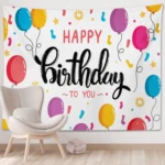 Happy Birthday Photo Backdrop Party Decoration Tapestry