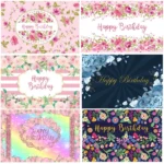 1.5m x 1m Flower Series Happy Birthday Party Photography Background Cloth - Image 2