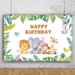 1.5m x 1m Animal Forest Cartoon Birthday Party Banquet Decoration Photo Background Cloth - Image 5