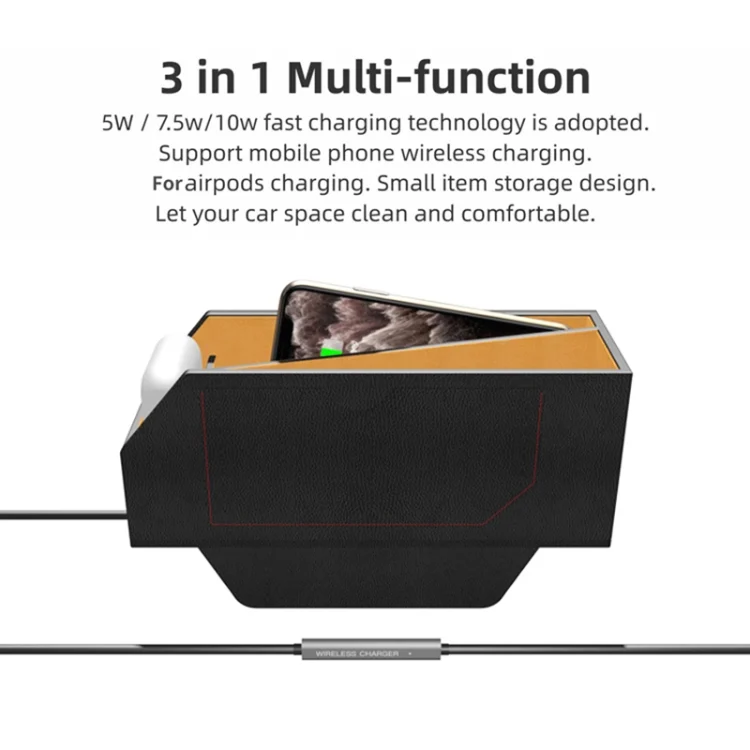 TBD06031414_2.webp Q9 2 In 1 Multi-function Car Storage Box Wireless Charging - Image 3