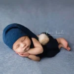 Newborn Photography Clothing Baby Photography Fur Ball Knitted Long Tail Hat - Image 4