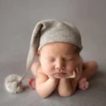 Newborn Photography Clothing Baby Photography Fur Ball Knitted Long Tail Hat - Image 6