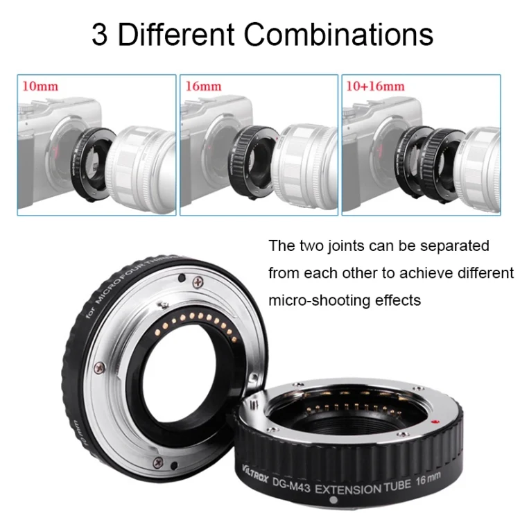 TBD06031645_3.webp For Panasonic/Olympus VILTROX DG-M43 Camera Automatic Close-Up Ring Macro Ring Set - Image 4