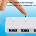 HS0059 Independent Switch USB 3.0 4 Ports Extension Type-C / USB-C Aluminum Alloy HUB, Cable Length: - Image 4