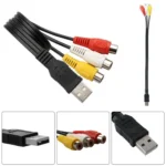 USB to 3 RCA Bus 1 Male 3 Female AV Audio Cable - Image 4