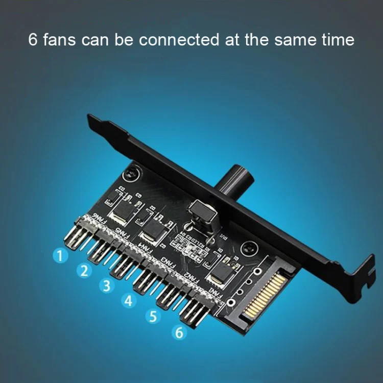 TBD0603236601_B2.webp PIC Bit Case Cooling Fan Control Switch PWM 6 Way Computer Fan Speed Controller - Image 3