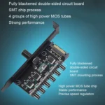 PIC Bit Case Cooling Fan Control Switch PWM 6 Way Computer Fan Speed Controller - Image 4