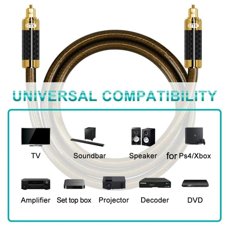 TBD0603296401_B4.webp EMK GM/A8.0 Digital Optical Fiber Audio Cable Amplifier Audio Gold Plated Fever Line, Length: - Image 5