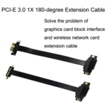 PCI-E 3.0 1X 180-degree Graphics Card Wireless Network Card Adapter Block Extension Cable, Length: - Image 2