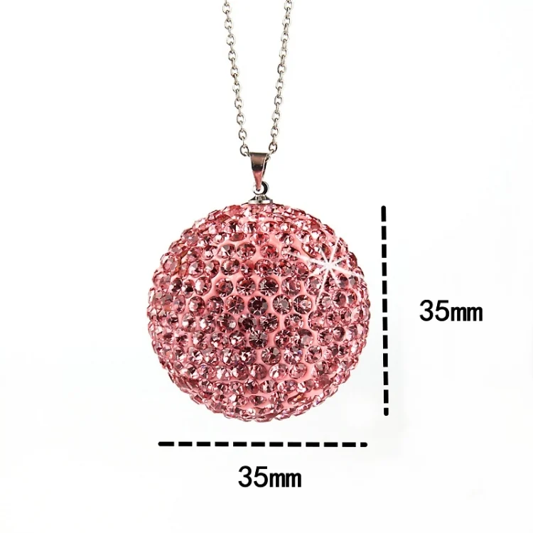 TBD0603357901_B2.webp Car Diamond Crystal Ball Rearview Mirror Decoration Pendant - Image 3