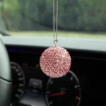 Car Diamond Crystal Ball Rearview Mirror Decoration Pendant - Image 4
