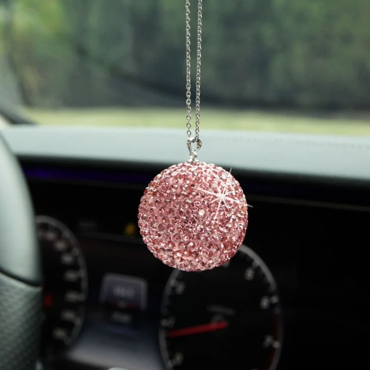 TBD0603357901_B3.webp Car Diamond Crystal Ball Rearview Mirror Decoration Pendant - Image 4