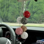 Car Diamond Crystal Ball Rearview Mirror Decoration Pendant - Image 5