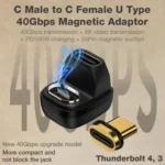 Type-C/USB-C Magnetic Adapter U-shaped Elbow 40GB Converter - Image 4