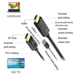4K 60Hz HDMI To DP Adapter With Power Supply HD Converter - Image 2