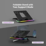 Laptop Stand with RGB Lighting 9-Level Adjustable Notebook Stand - Image 3