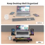 Laptop Stand with RGB Lighting 9-Level Adjustable Notebook Stand - Image 9