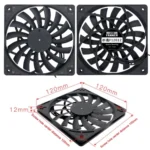 FANNE RIce Soul F12012 Desktop Chassis Ultra-thin 4pin Cooling Fan Intelligent PWM Speed Regulation - Image 3