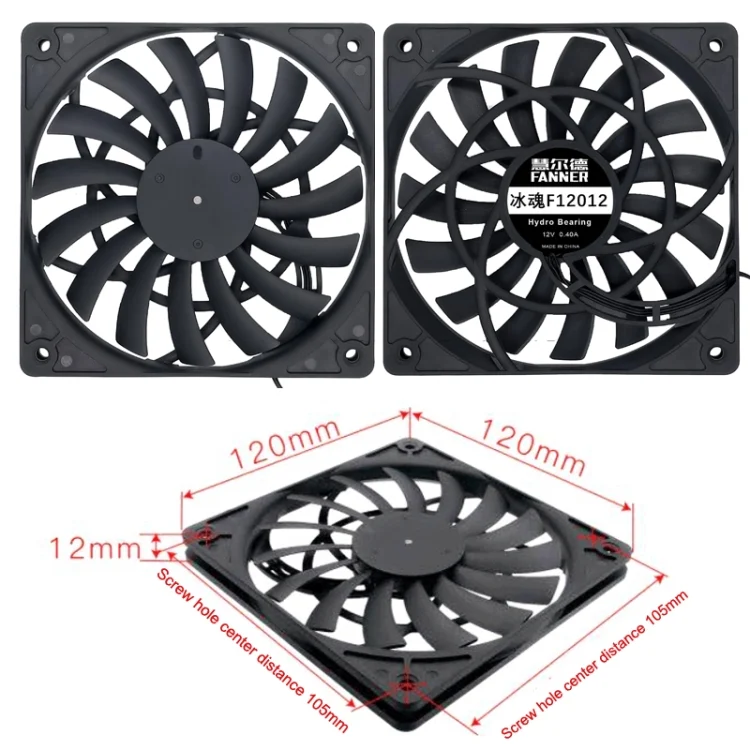 TBD0603521501_B2.webp FANNE RIce Soul F12012 Desktop Chassis Ultra-thin 4pin Cooling Fan Intelligent PWM Speed Regulation - Image 3