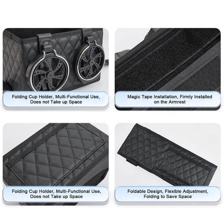 TBD0603523901_B3.webp Car Armrest Box Folding Storage Box Multifunctional Water Cup Holder - Image 4