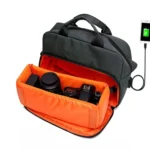 SLR Camera Bag Men Crossbody  Photography Bag Waterproof Carrying Case with USB Charging Port - Image 2