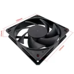 MF12025 4pin High Air Volume High Wind Pressure FDB Magnetic Suspension Chassis Fan 2200rpm (Black) - Image 2