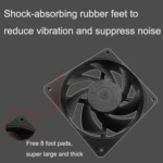 MF12025 4pin High Air Volume High Wind Pressure FDB Magnetic Suspension Chassis Fan 2200rpm (Black) - Image 6