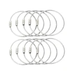 JJ11087 10pcs Stainless Steel Wire Ring Key Ring Wire Chain Key Chain