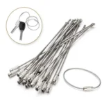 JJ11087 10pcs Stainless Steel Wire Ring Key Ring Wire Chain Key Chain - Image 5
