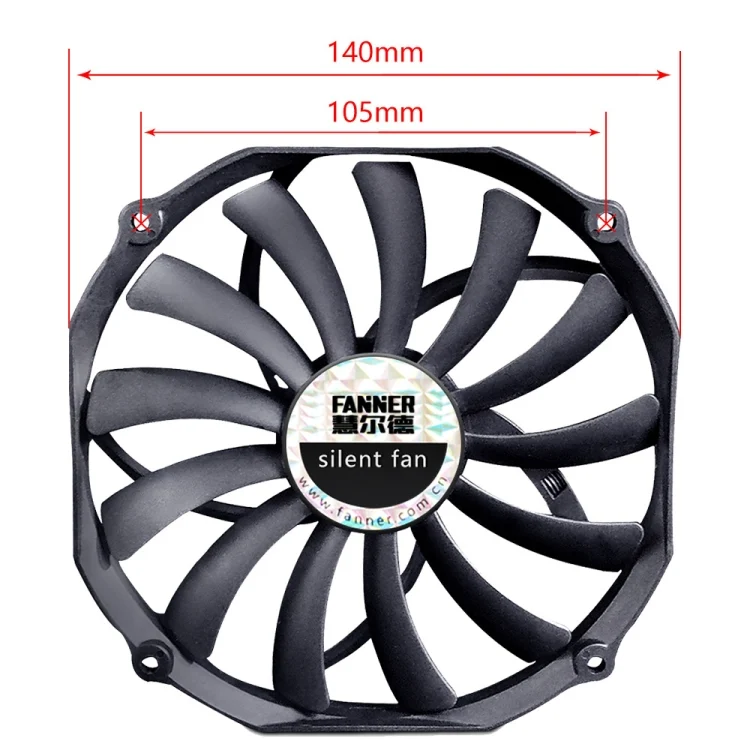 TBD0603537401_B2.webp FANNER Ice Soul F14015 4PIN PWM Ultra-thin Chassis Fan Desktop Computer Radiator - Image 3