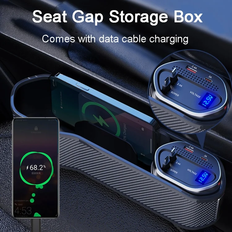 TBD0603549701_B2.webp Vehicle Seat Gap Storage Box Organizer Front Seat Console Side Pocket ,Spec: - Image 3