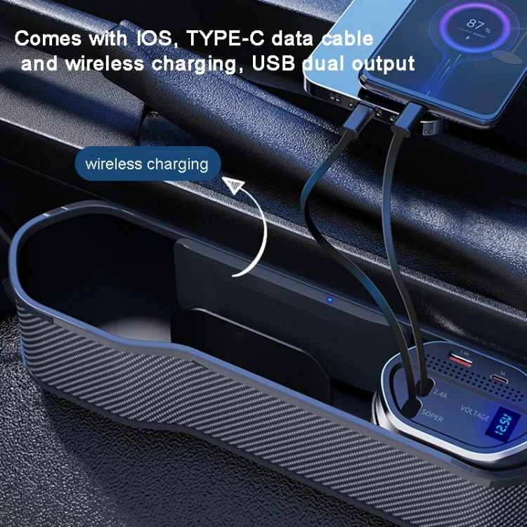 TBD0603549701_B4.webp Vehicle Seat Gap Storage Box Organizer Front Seat Console Side Pocket ,Spec: - Image 5