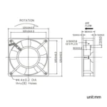 Cooling Fan 12cm Cabinet Power Distribution Cabinet Shaft - Image 3
