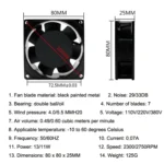 8cm Silent Chassis Cabinet Cooling Fan - Image 6