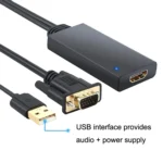 HD55Y VGA To HDMI Adapter Cable VGA+USB To HD 1080P Converter With Power Supply - Image 2