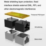 YM88013-Y Lightning Protection Version Network Straight-Through Head RJ45 Network Cable Double Pass Head - Image 6
