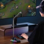 USB Gaming Microphone Built In Sound Card 5 Voice Changing Modes with RGB Lighting - Image 9