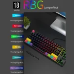 Ajazz K870T 87-Key Hot Swap Bluetooth/Wired Dual Mode RGB Backlight Office Game Mechanical Keyboard - Image 11