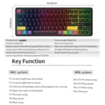 Ajazz K870T 87-Key Hot Swap Bluetooth/Wired Dual Mode RGB Backlight Office Game Mechanical Keyboard - Image 14