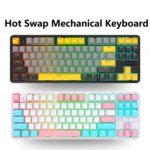 Ajazz K870T Pro 87 Keys Three Mode Wireless/Bluetooth/Wired Pluggable RGB Mechanical Keyboard - Image 2