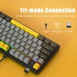 Ajazz K870T Pro 87 Keys Three Mode Wireless/Bluetooth/Wired Pluggable RGB Mechanical Keyboard - Image 3