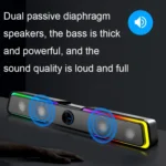 HP DHE6002S RGB Lights HiFi Sound Effect Computer Audio Desktop Long Strip Speakers - Image 5