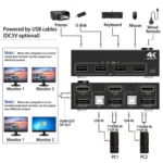 202DH DP HDMI Dual Channel KVM Switch Computer Host DP Interface Keyboard Mouse Sharing Display - Image 5