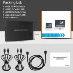 KC-KVM201A 2 In 1 Out 4K 60HZ HDMI KVM Switching USB3.0 Shared Computer Shaped Printer U Disk - Image 8